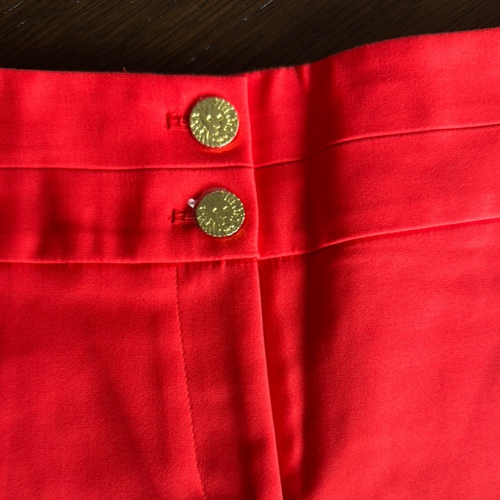 Anne Klein Red High Waist Shorts - Picture 2 of 5